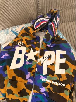 Bape x heron Preston hoodie size large new