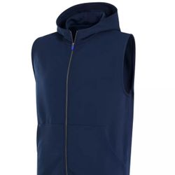 NEW WITH TAGS FOOTJOY GOLF FULL ZIP HOODIE VEST, NAVY BLUE, LARGE
