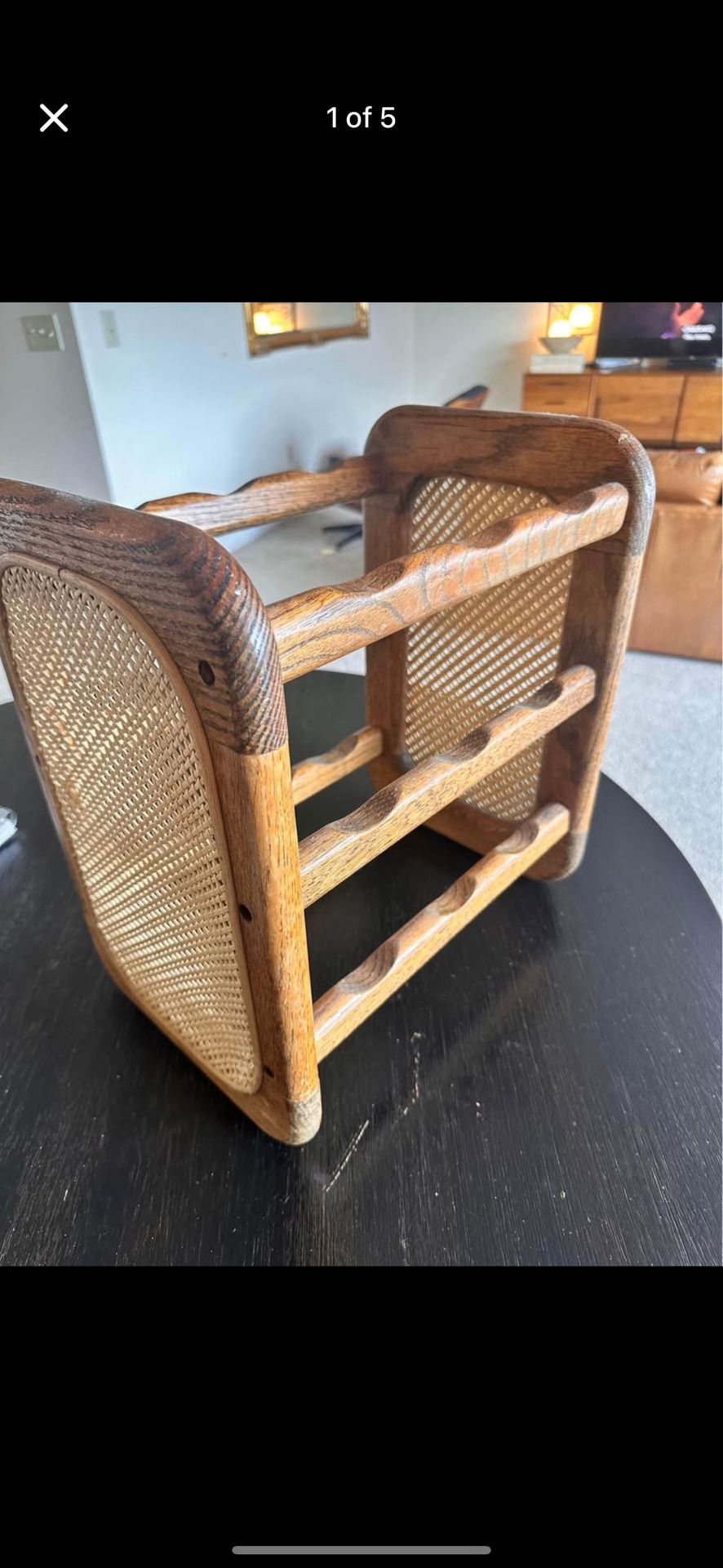 Wood And Cane Vintage Wine Rack