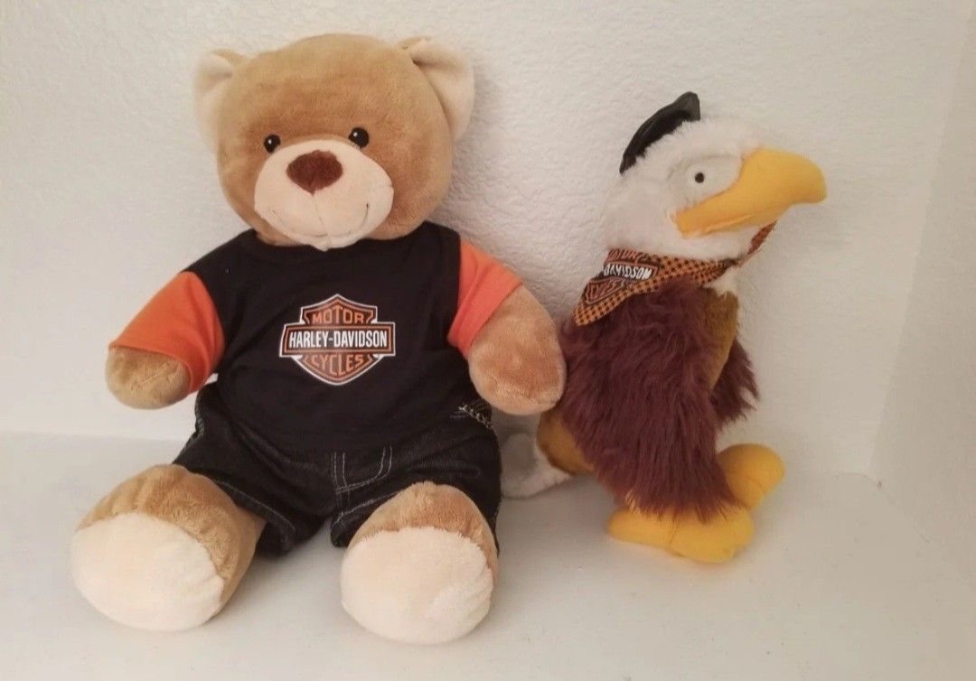 HARLEY DAVIDSON PLUSH TEDDY BEAR AND EAGLE