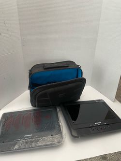 Sylvania portable dual-screen DVD player set,