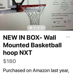 NEW IN BOX NXT Wall Mounted basketball hoop