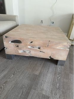 Wood coffee table