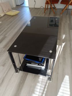 Black glass/metal coffee table