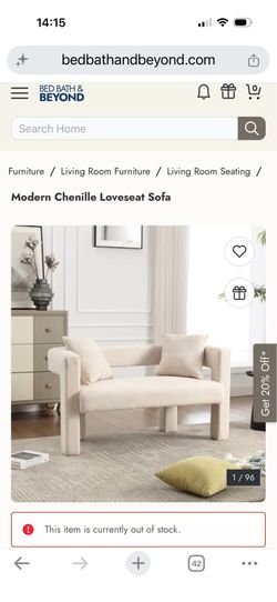 Modern Chenille Loveseat Sofa（3 available)