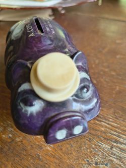 Vintage Purple Piggy Bank