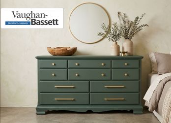 Vintage Vaughn Bassett Triple Dresser  - Olive Green
