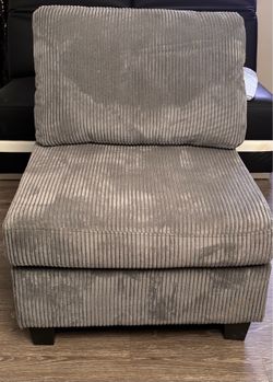 Charcoal Grey Modular Armless Accent Chair – Modern Sofa Sectional Seat