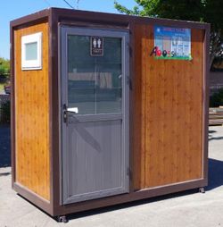 ABOSS 7.5'W x 4.2'D Portable Restroom w/ Shower, Toilet, Sink & Side Window, Unused