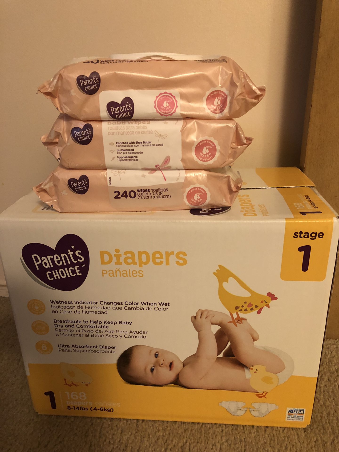 Parent’s choice diapers and wipes
