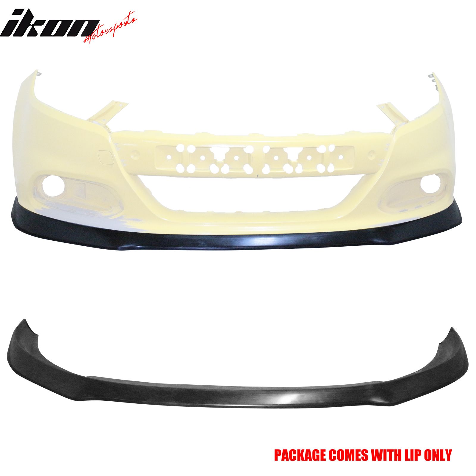 Fits 2013-2016 Dodge Dart IKON Style Front Bumper Lip Spoiler PU Unpainted Black