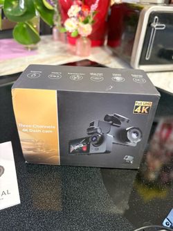 New 4K full UHD 3 channel Dash cam W 64 GB card