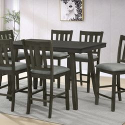 GREY 36x60 DINING TABLE WITH CHAIRS AND BENCH 