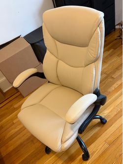 Sweetcrispy Office Executive Chair - Beige PU Leather