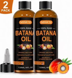2 pack misich raw batana oil, 100% natural organic hair oil, pure & unrefined, 4 oz each