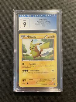 Pikachu Holo Secret Rare Graded CGC 9 *MINT* Pokemon Black & White 115/114 Base Set Slab PSA BGS Pokémon 2011 Card TCG