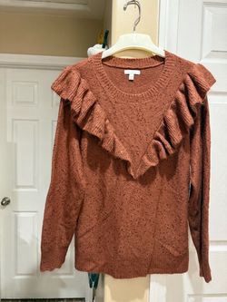 LC Lauren Conrad Ruffle Knit long blouse