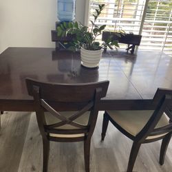 Cherry Wood Table And 6 Chairs