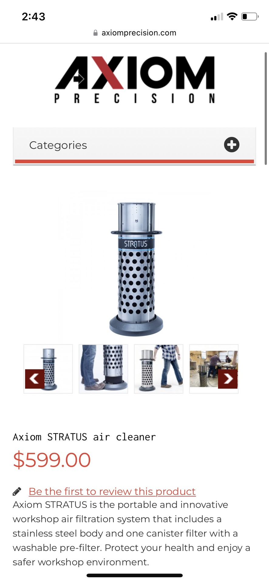 Axion Stratus Air Purifier Appliances