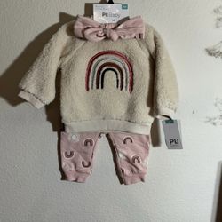 PL Baby by Petit Lem 3-Piece Rainbow Teddy Bear Set (Baby Girls)