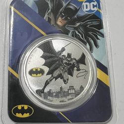 DC Comics 2024 BATMAN Colorized 1 oz .999 Silver Samoa Coin