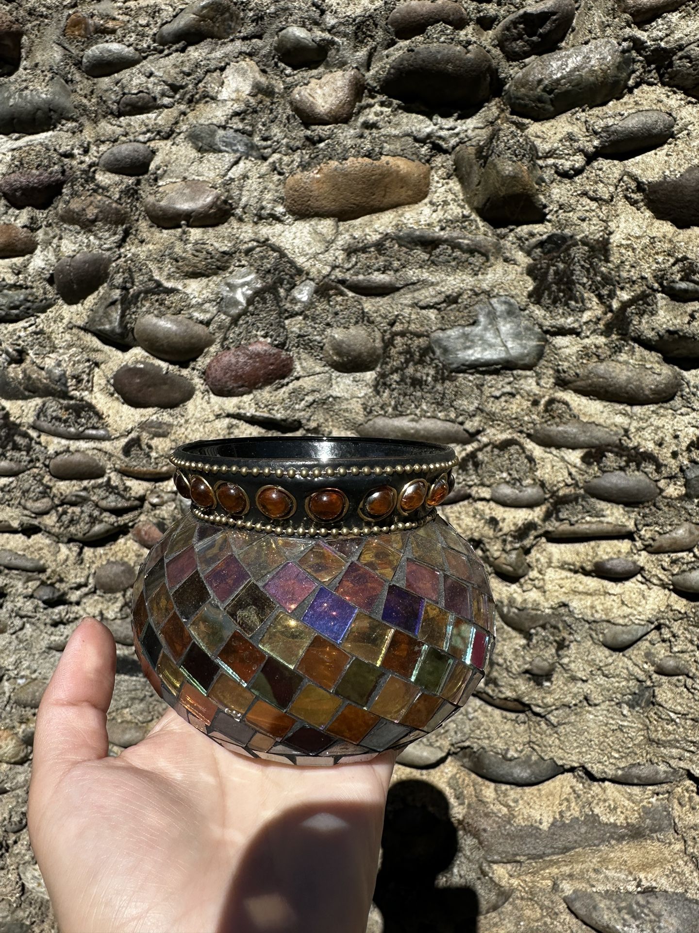 Party Lite Global Mosaic Tea Light Fusion Votive Holder