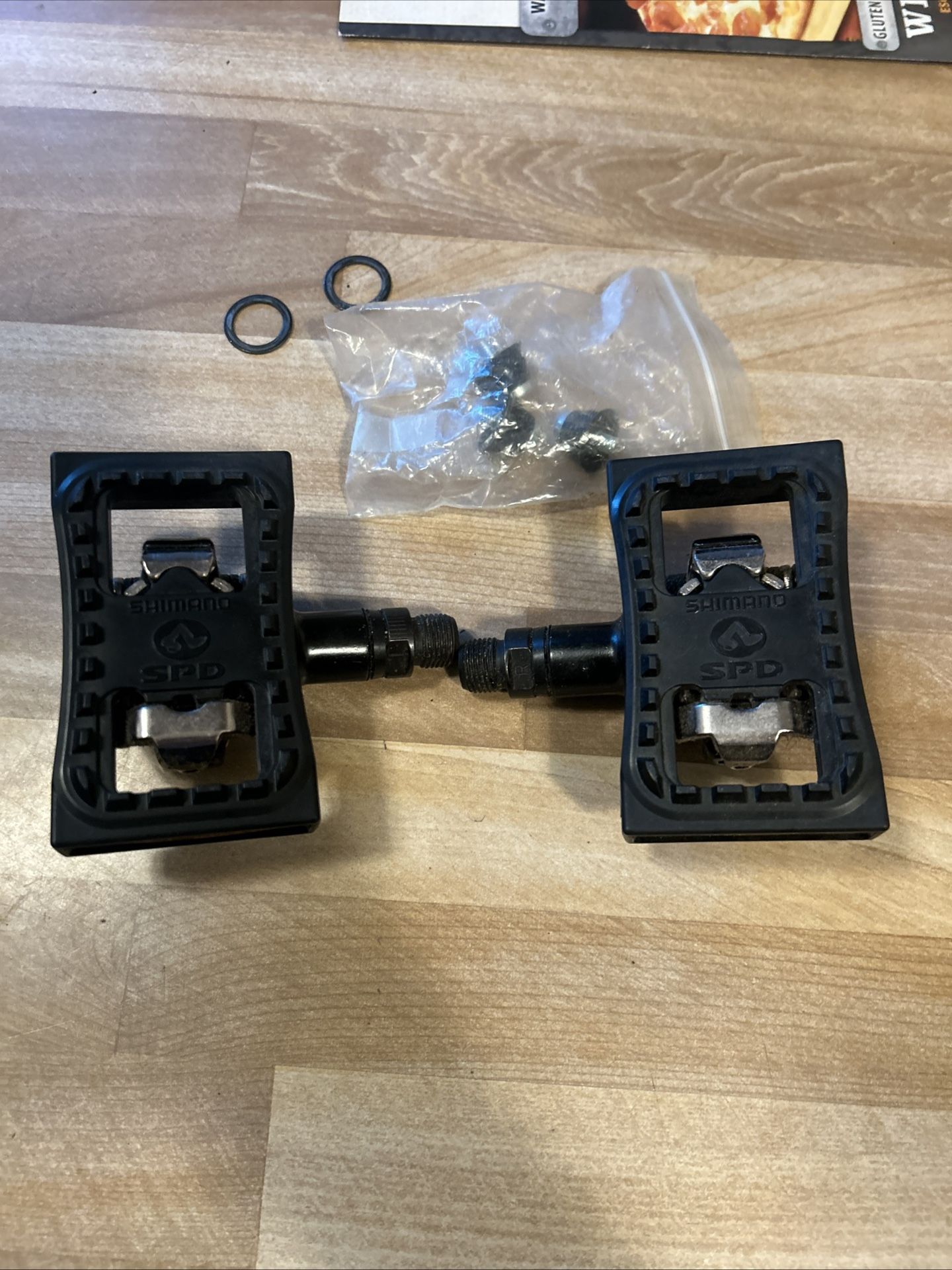 SHIMANO SM-PD22 SPD MOUNTAIN BIKE PEDALS WITH PLATFORMS REFLECTOR