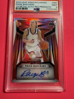 2023 Leaf WEB Exclusive Paige  Bueckers 133/199 Auto Red Prismatic PSA 9