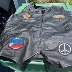Black 100% Leather Vest