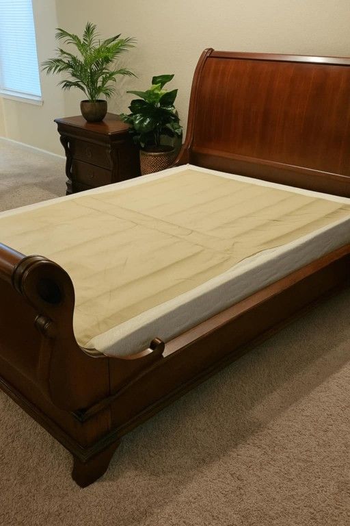 Elegant Solid Wood Sleigh Bed Frame