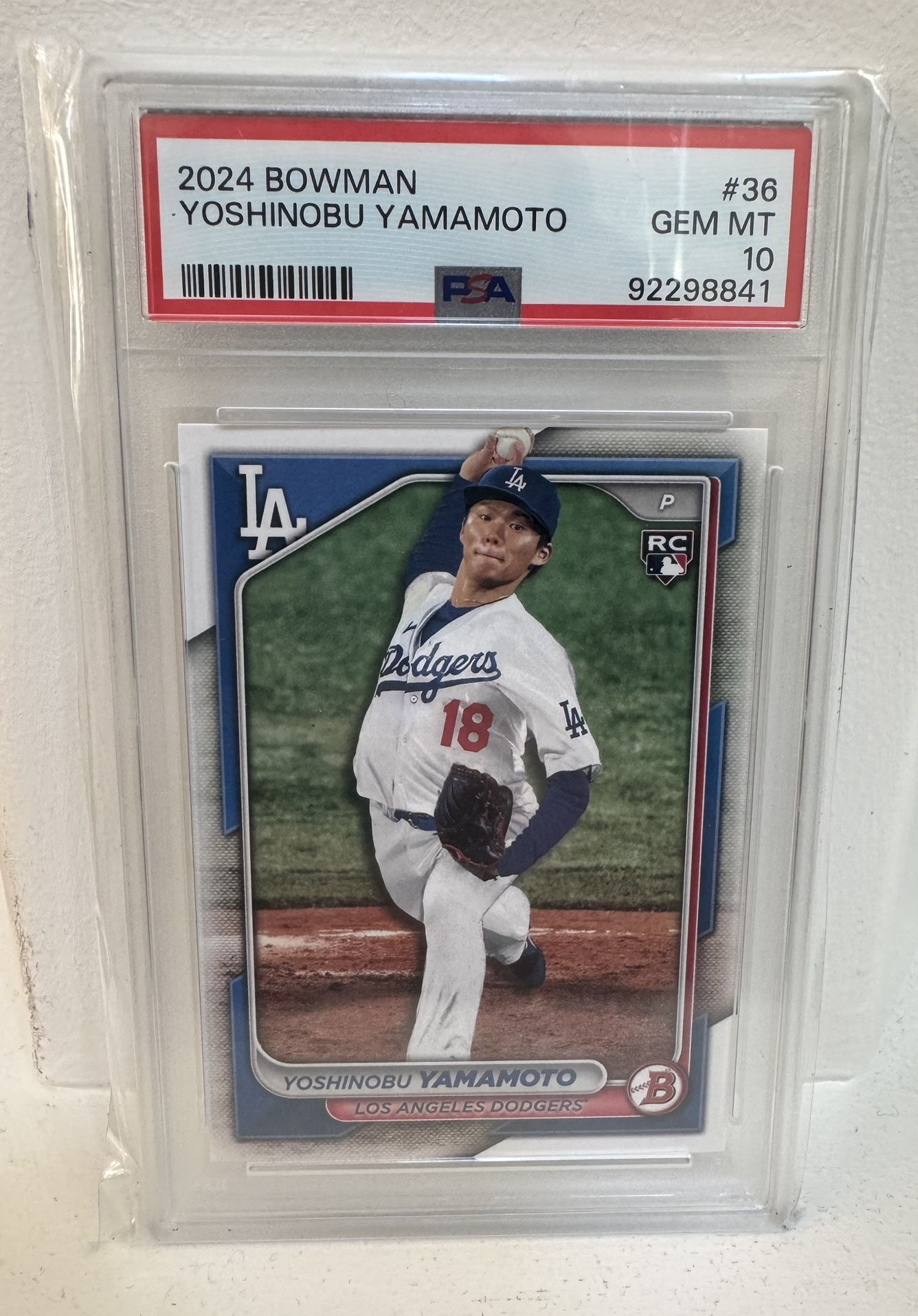Price Drop $100 2024 Bowman Paper Yoshinobu Yamamoto #36 RC PSA 10 GEM MINT 🔥 LA Dodgers
