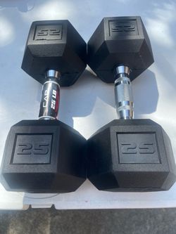CAP Barbell, 25lb Rubber Hex Dumbbell, Single