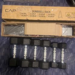 Complete New  Open Box CAP Dumbbell Rack And  Dumbbell Weights & DMOOSE Weight Belt XL!New! $140.00 Complete Set!