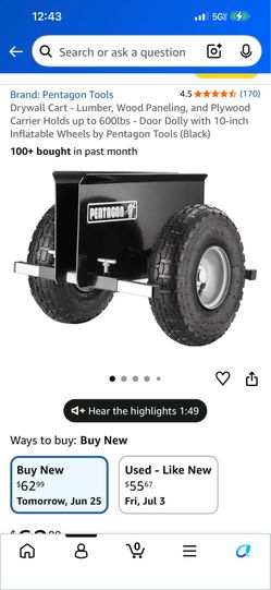 Construction, Door and Drywall Cart - Lumber, Wood Paneling, and Plywood Carrier Holds up to 600 pounds.