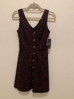 Burgundy cheetah print dress SIZE S