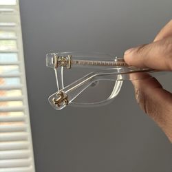 Clear/Gold Chrome Heart Style Glasses