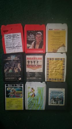 8 track collection with a alligator print 8 track carrying case. 41 total