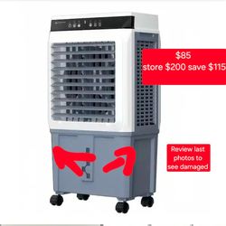 ✨️ Atemomen 3500 CFM Portable Air Cooler (Evaporative)-11 Gal Tank, 4 Ice Packs, Remote, 120° Oscillation, 1000 sq. ft. Gray w0528