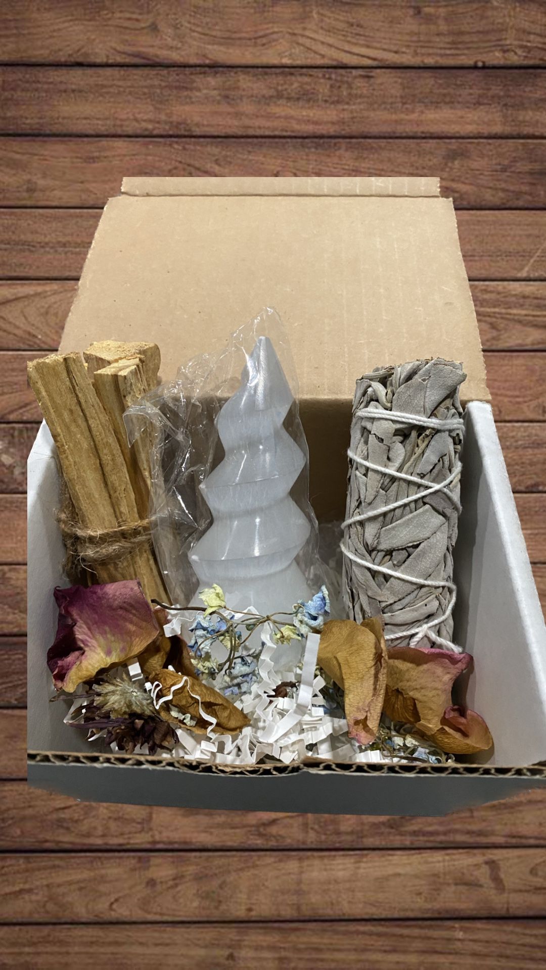 Cleansing sage Palo Santa And Selenite Bundle 