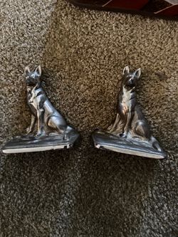 Vintage German Shepherd Dog Bookends Pair