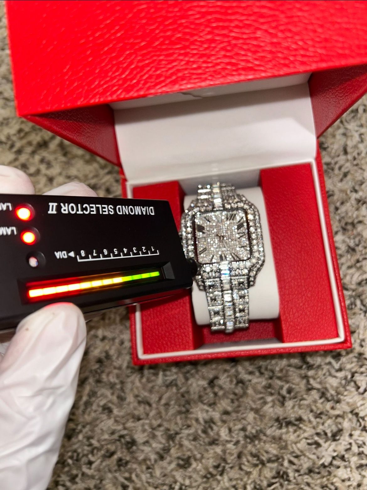 Cartier Diamond Iced out Santos