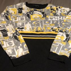 Girbaud Classic, Yellow White Gray And Black Long Sleeve Shirt XL