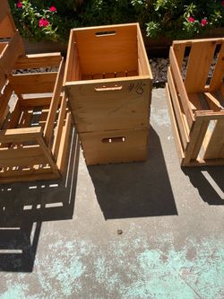 Wooden Storage Crates with Handles