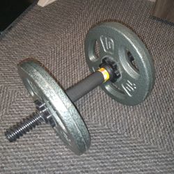 20 Ibs Of Weights And Dumbell Bar And Nuts