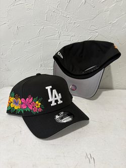 MLB new era Los Angeles dodgers black floral design forty a frame SnapBack hats