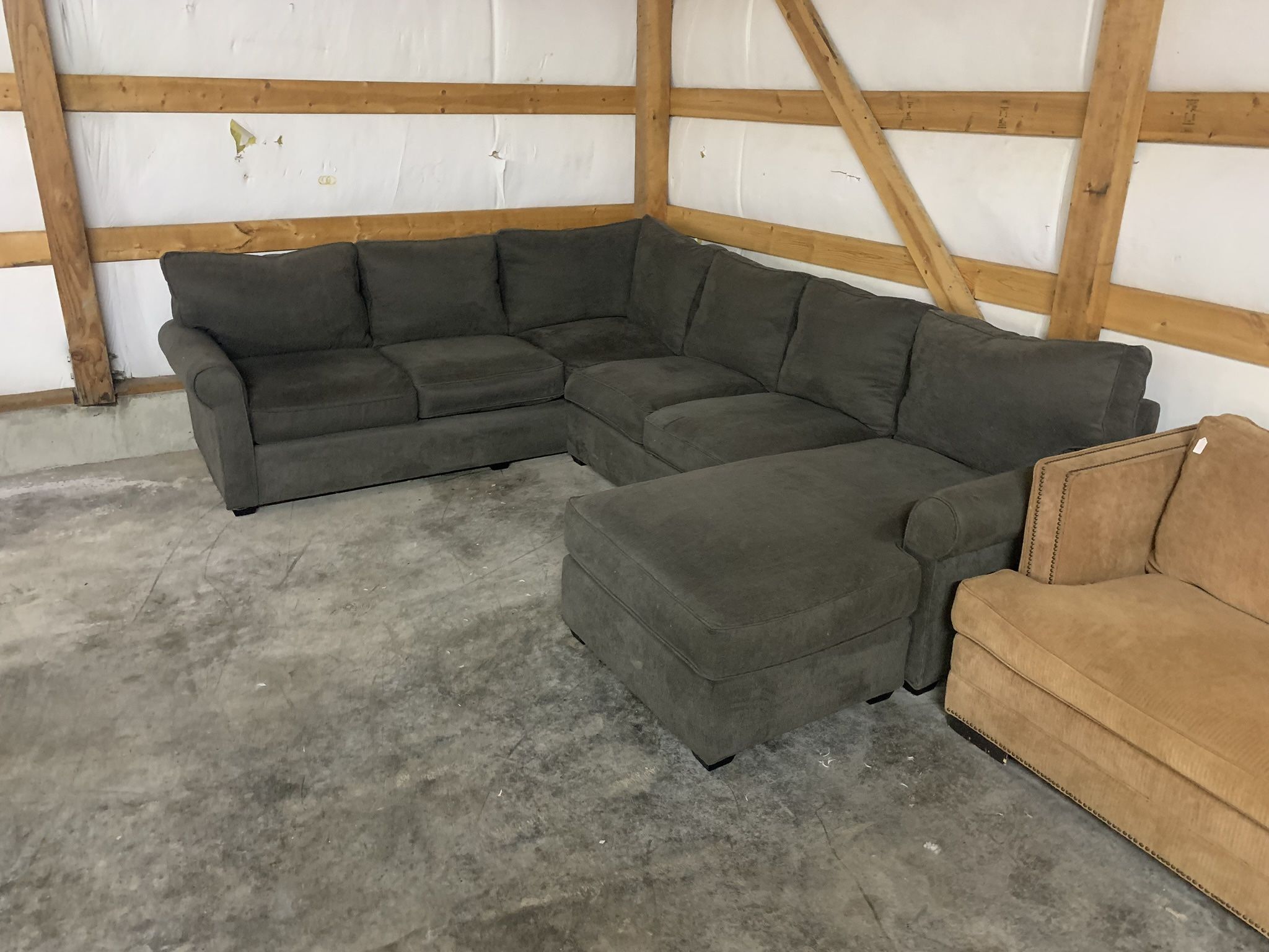 Goose Down Wrap Around Grey Sectional Couch “WE DELIVER”