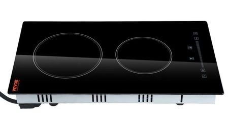 🔥NEW VEVOR 12" Built-in Electric Cooktop 2 Burner 120V Radiant Glass Stove🔥