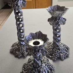 3 Arthur Court Candle Holders (Grape Collection)