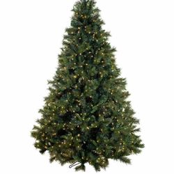 8 FT Artificial Christmas Tree 2038 PVC + PE mix tips Hinged w/ 650 Warm LED Light