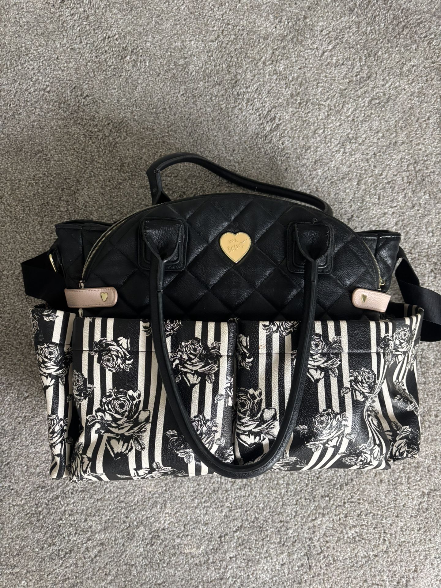 Betsy Johnson Diaper Bag And Changing Pad